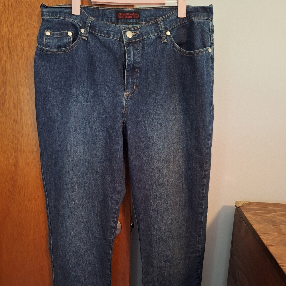Final Price* House Of Freedom Women's Jeans With Color Detail On Back Size 16A